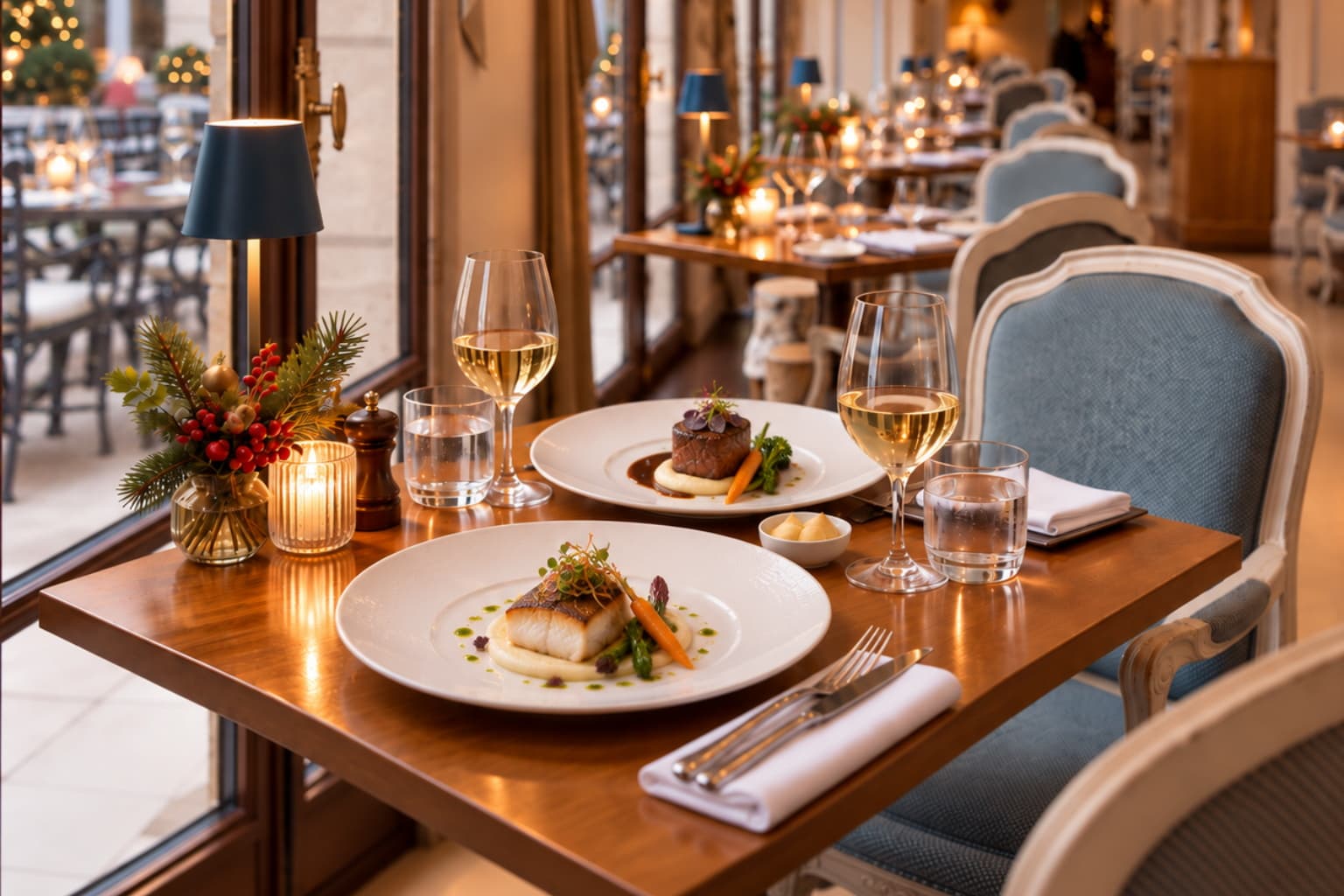 Almoço de Natal na Auberge du Jeu de Paume